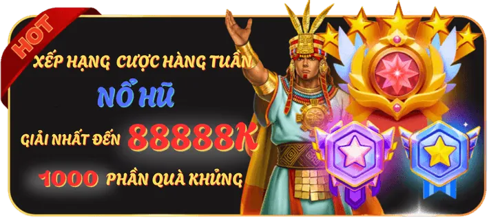 Biểu ngữ khuyến mãi chào mừng với biểu tượng cúp và tiền thưởng